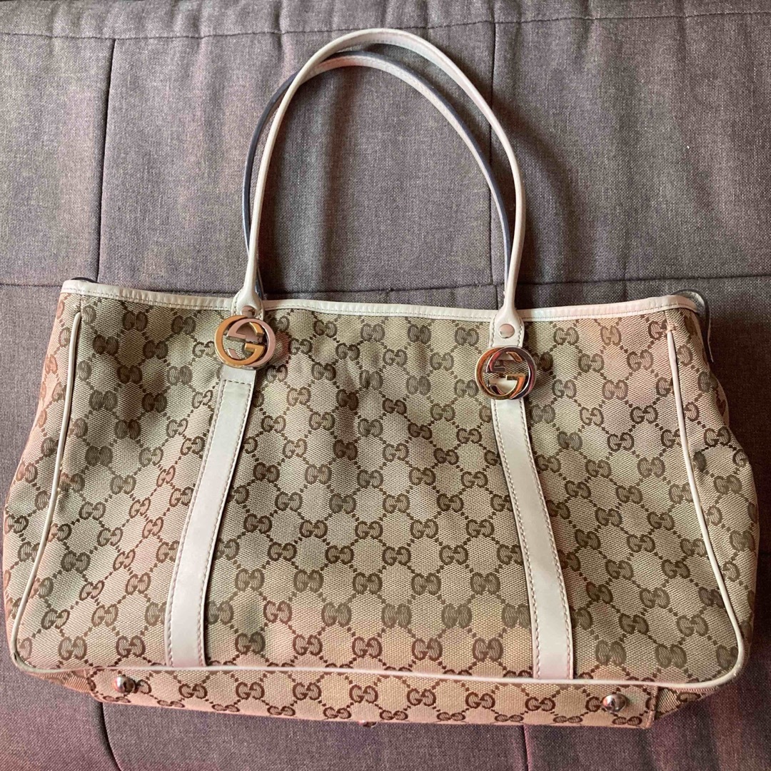 Gucci(グッチ)のGUCCI グッチトートバッグ インターロッキング キャンバス レザー レディースのバッグ(トートバッグ)の商品写真