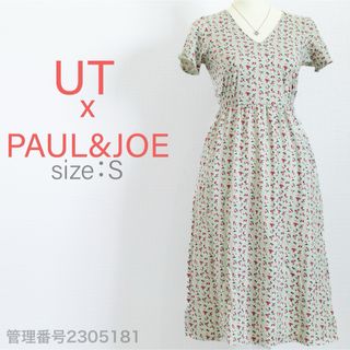 ユニクロ(UNIQLO)のUT x PAUL&JOE コラボ　フラワープリント　フレアワンピース(ひざ丈ワンピース)