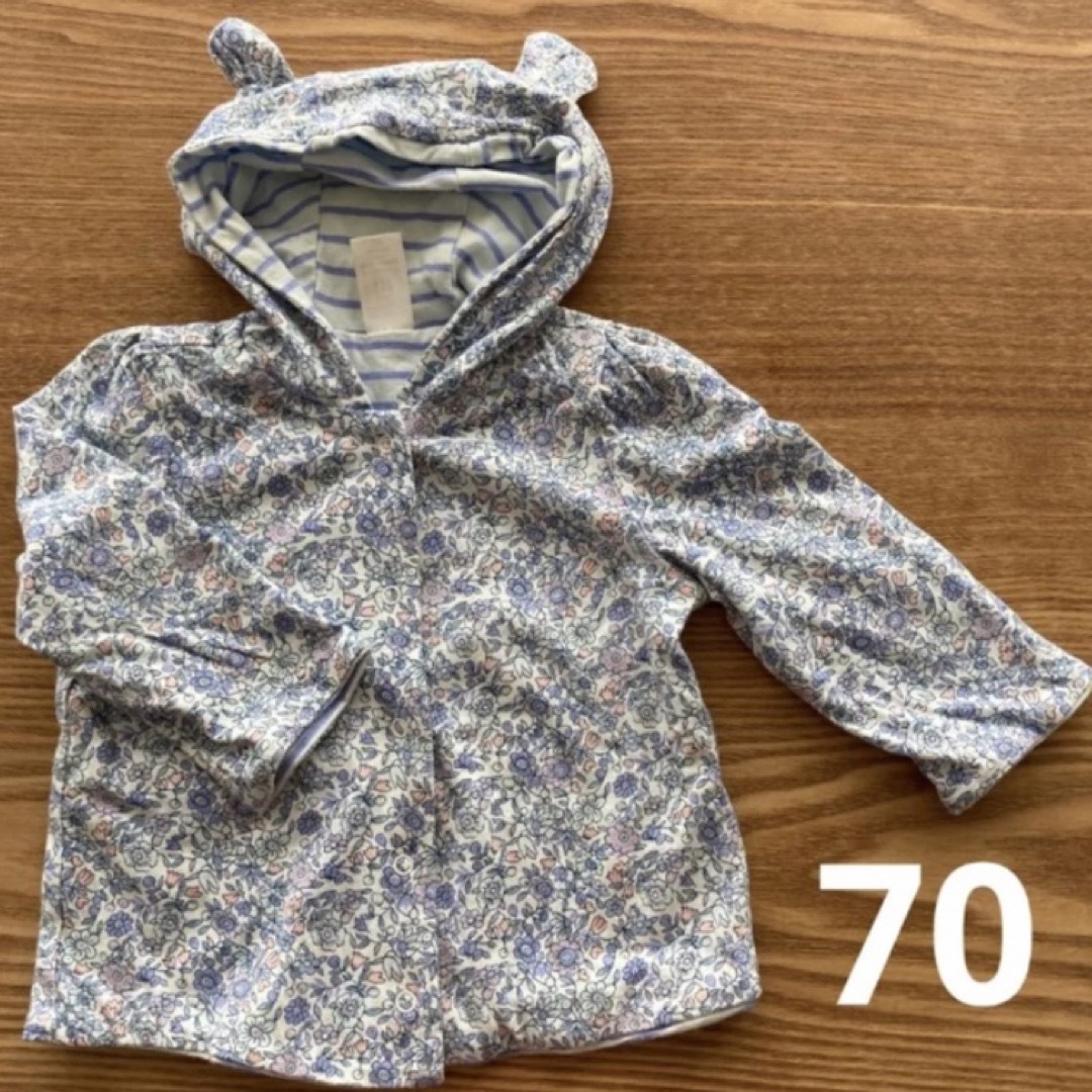 baby GAP 70 80センチ くま耳パーカー花柄-