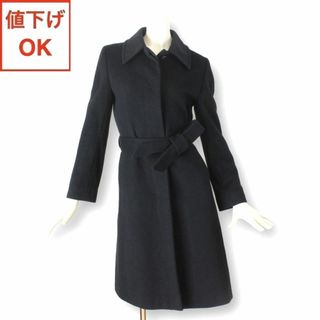 ★カシミヤ100％ 黒 ベルデット シンプルコート 極美品