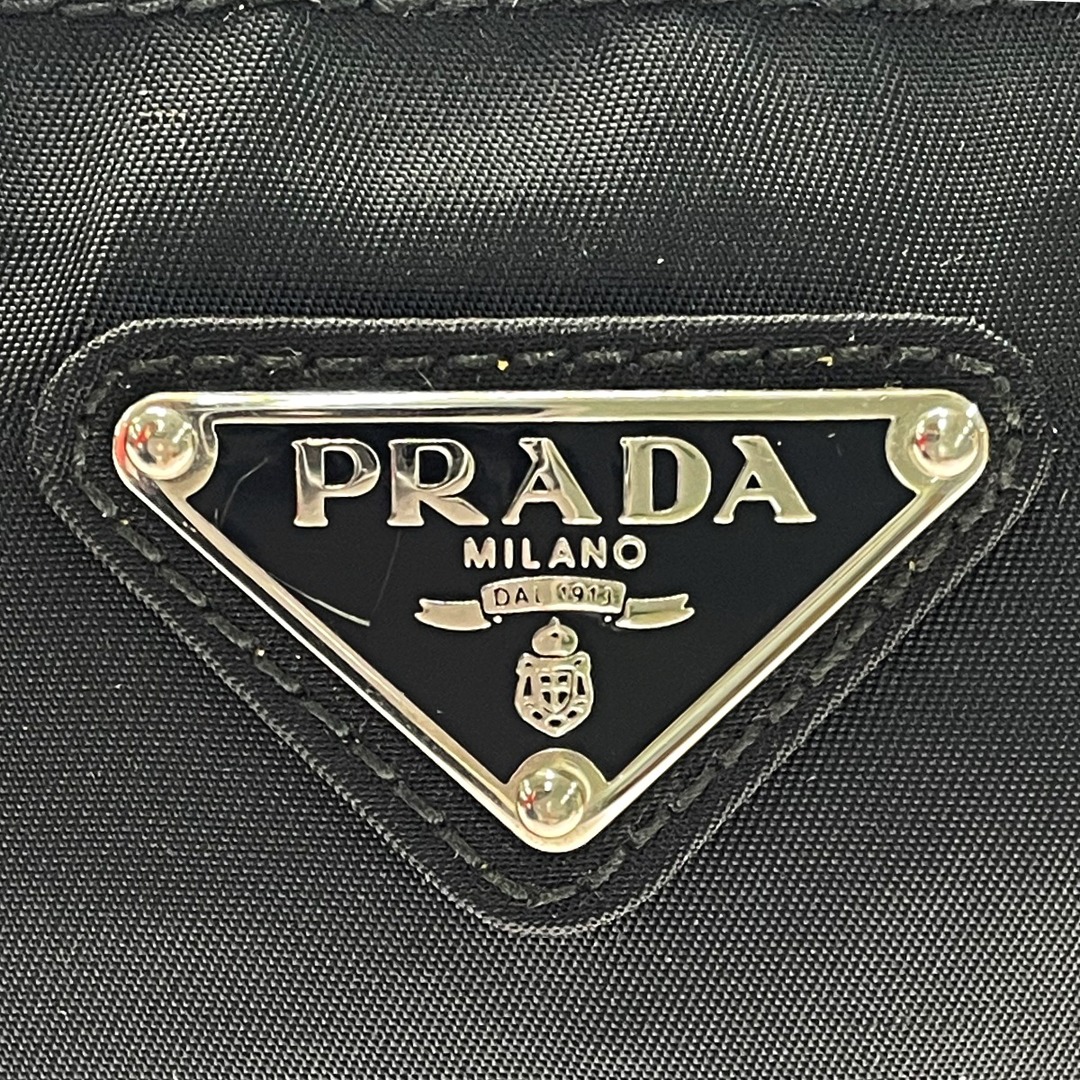 ☆☆PRADA プラダ テスート ブラック ウエストバッグ ボディバッグ 三角ロゴプレート レディース シルバー金具