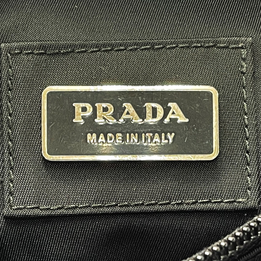 ☆☆PRADA プラダ テスート ブラック ウエストバッグ ボディバッグ 三角ロゴプレート レディース シルバー金具