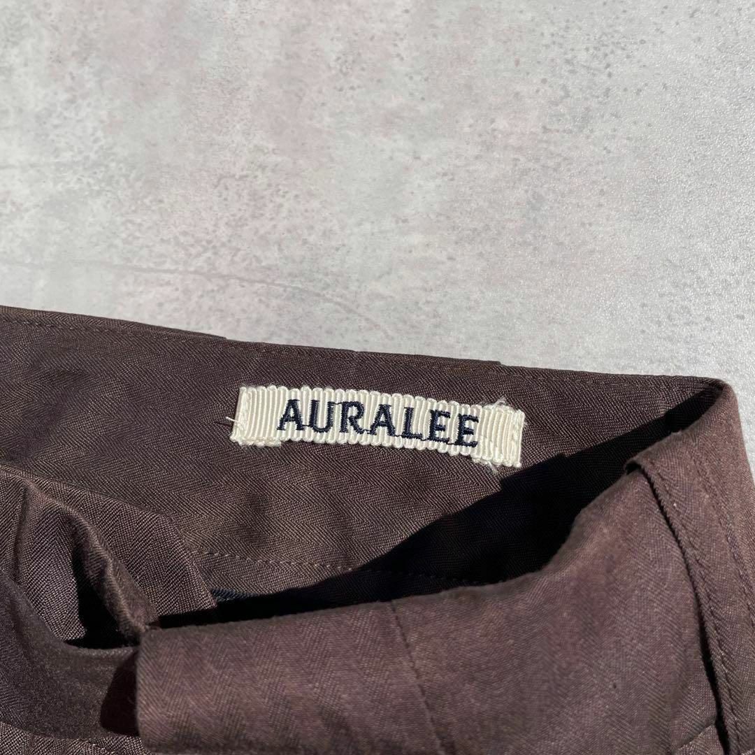 AURALEE - オーラリー ヘリンボーンベルテッドパンツ 22SS ブラウン ...