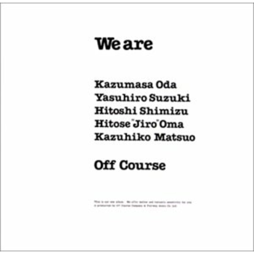 (CD)We are／オフコース、小田和正、鈴木康博、安部光俊、大間仁世