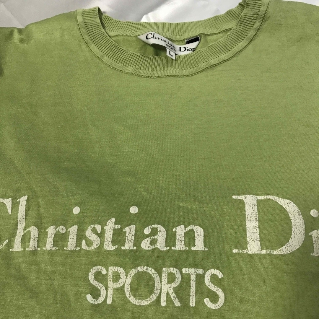 Christian Dior(クリスチャンディオール)の古着美品　クリスチャンディオール　Tシャツ　デカロゴ　グリーン　L メンズのトップス(Tシャツ/カットソー(半袖/袖なし))の商品写真