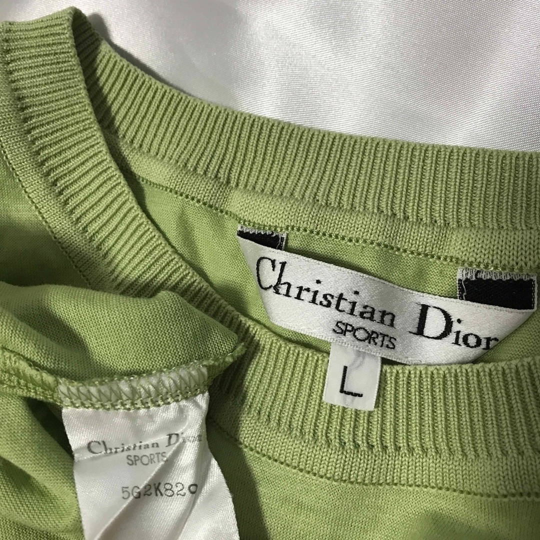 Christian Dior(クリスチャンディオール)の古着美品　クリスチャンディオール　Tシャツ　デカロゴ　グリーン　L メンズのトップス(Tシャツ/カットソー(半袖/袖なし))の商品写真