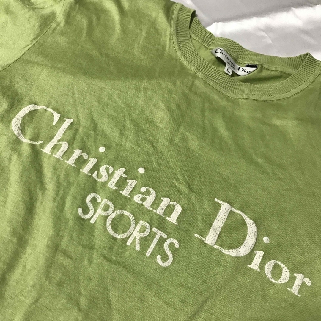 Christian Dior(クリスチャンディオール)の古着美品　クリスチャンディオール　Tシャツ　デカロゴ　グリーン　L メンズのトップス(Tシャツ/カットソー(半袖/袖なし))の商品写真