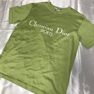 クリスチャンディオール(Christian Dior)の最終価格　クリスチャンディオール　Tシャツ　デカロゴ　グリーン　L(Tシャツ/カットソー(半袖/袖なし))