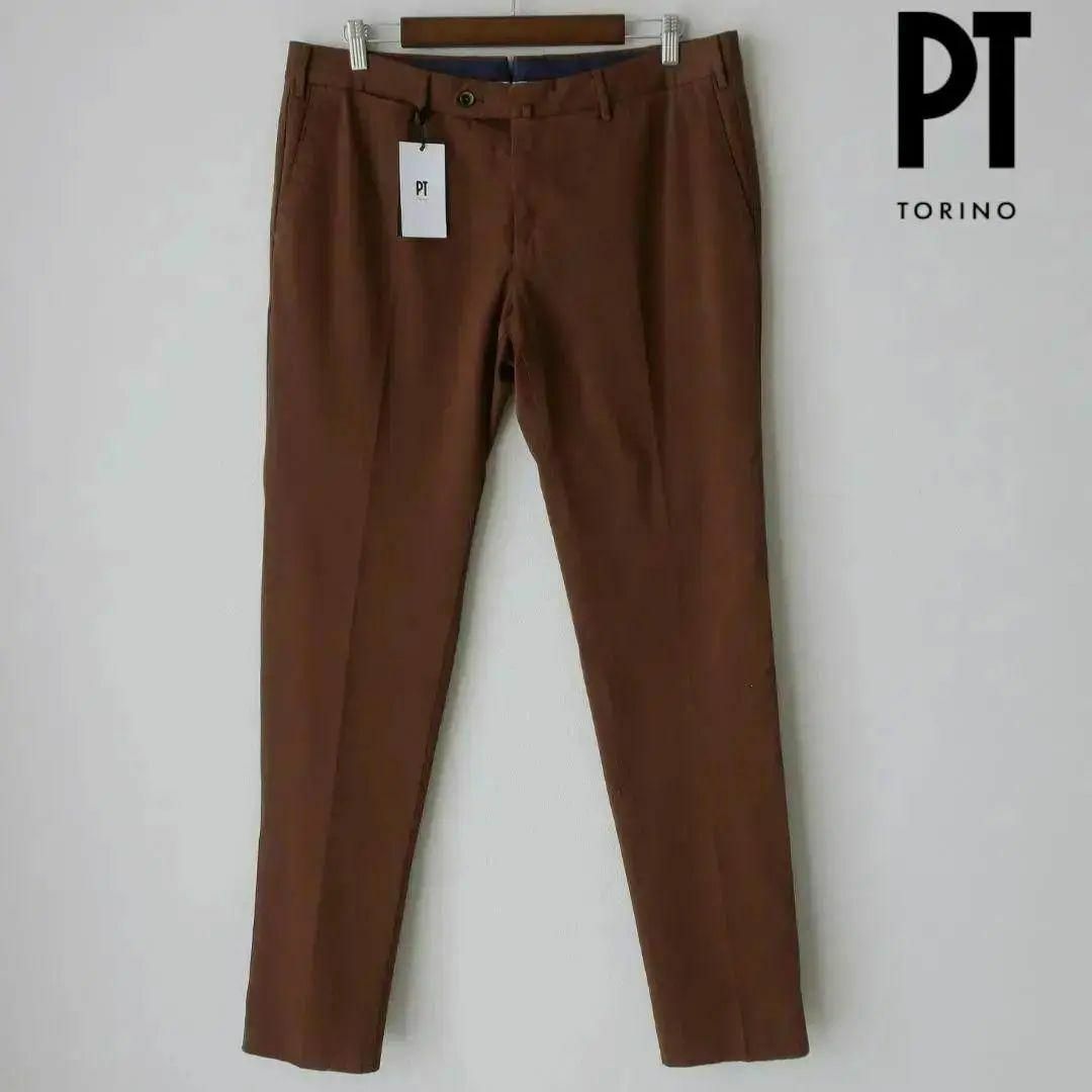 新品 PT TORINO 美脚スリム ストレッチ チノパン 黒細身 パンツ 54-
