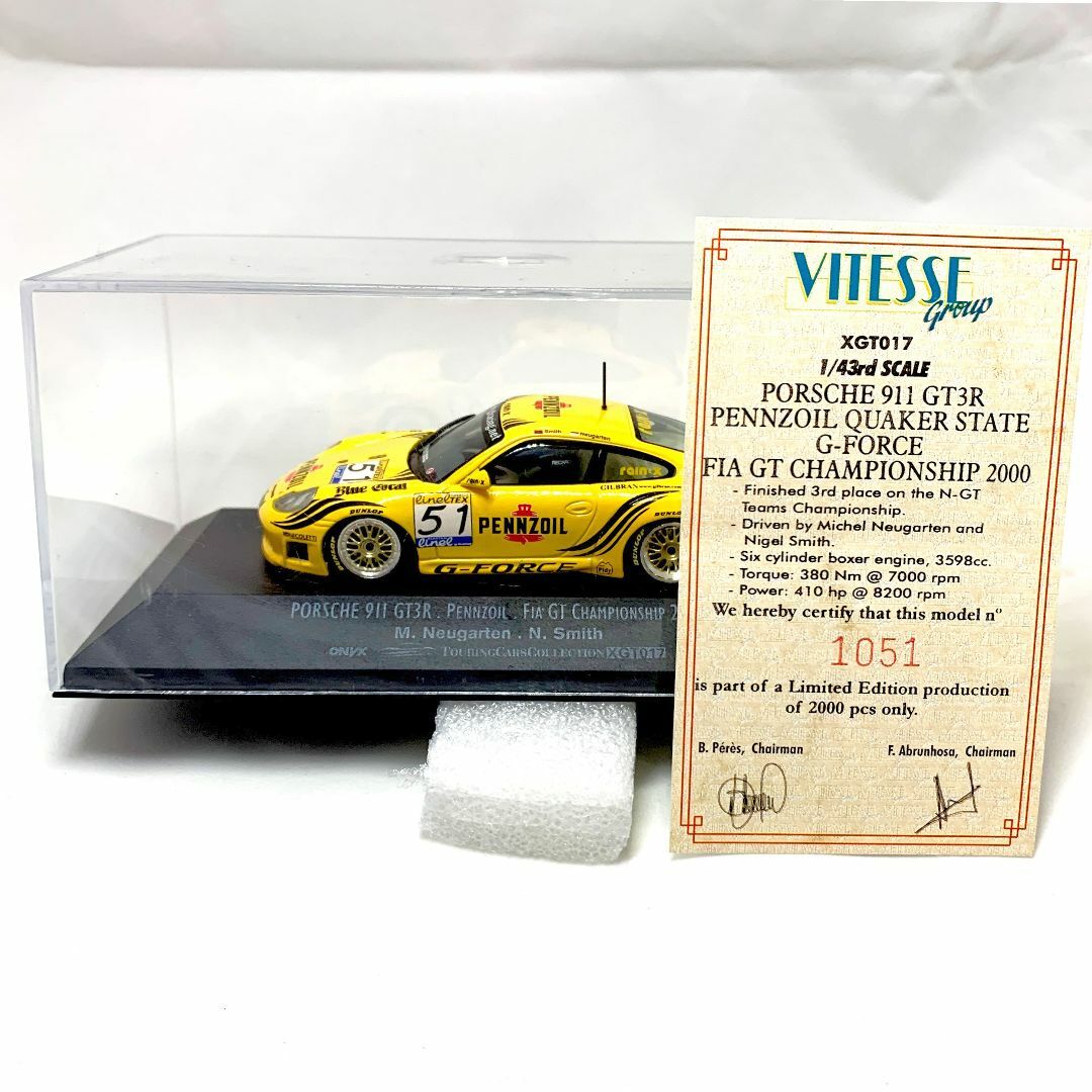 オニキス 1/43 Porsche 911 GT3R 2000年 ペンゾイル エンタメ/ホビーのおもちゃ/ぬいぐるみ(ミニカー)の商品写真