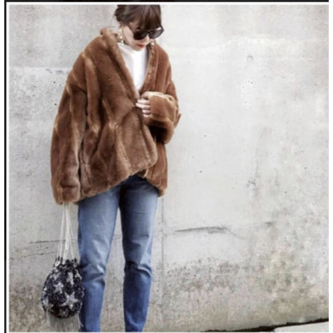 6 roku FAKE MINK FUR COAT ロク ファーコート36