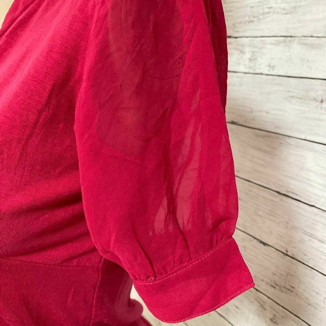 JAYRO(ジャイロ)のJAYRO  濃いピンク色　M  半袖トップス　袖シースルー レディースのトップス(Tシャツ(半袖/袖なし))の商品写真