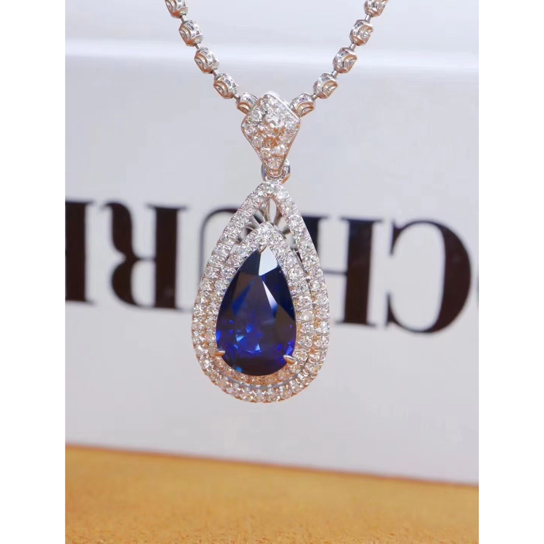 天然 ロイヤルブルーサファイア ダイヤ  ペンダントトップ1.6ct ¥ 1