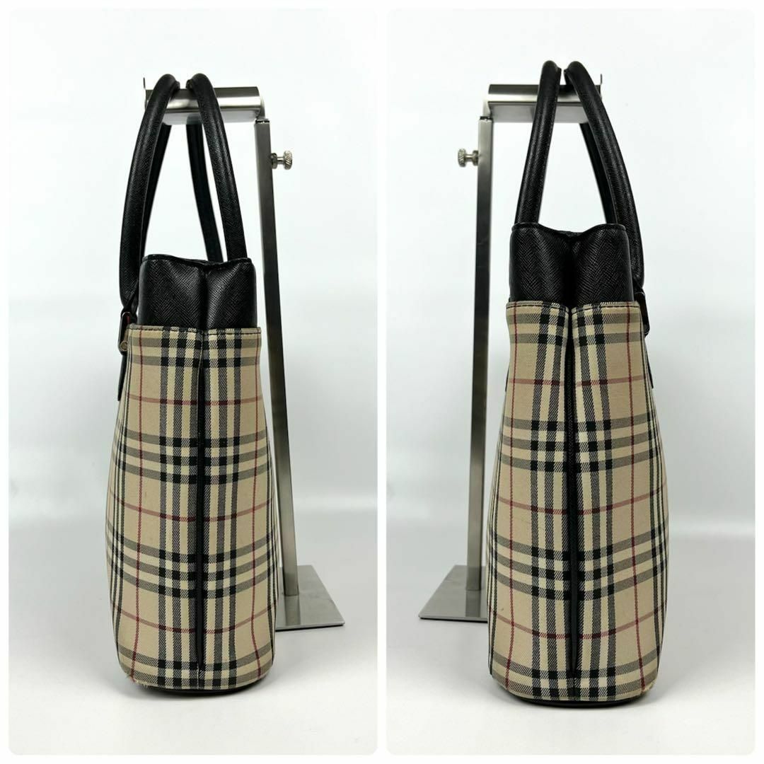 BURBERRY - バーバリー トートバッグ ノバチェック レザー キャンバス