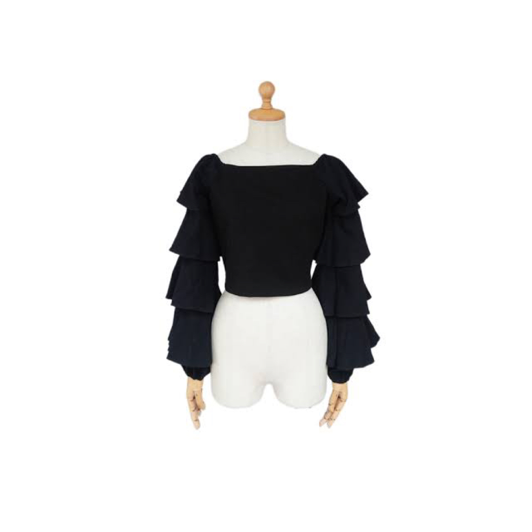 レディースpapier Frill cross blouse