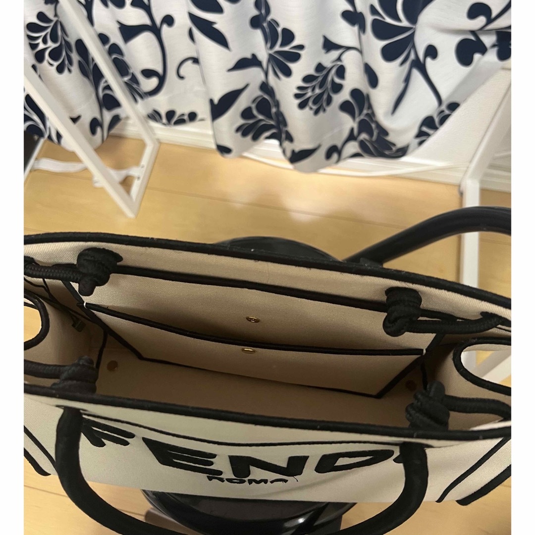 フェンディ FENDI ロゴ ローマ ショッパー トートバッグ キャンバス