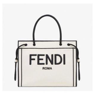 フェンディ(FENDI)のフェンディ FENDI ロゴ ローマ ショッパー トートバッグ キャンバス(ハンドバッグ)