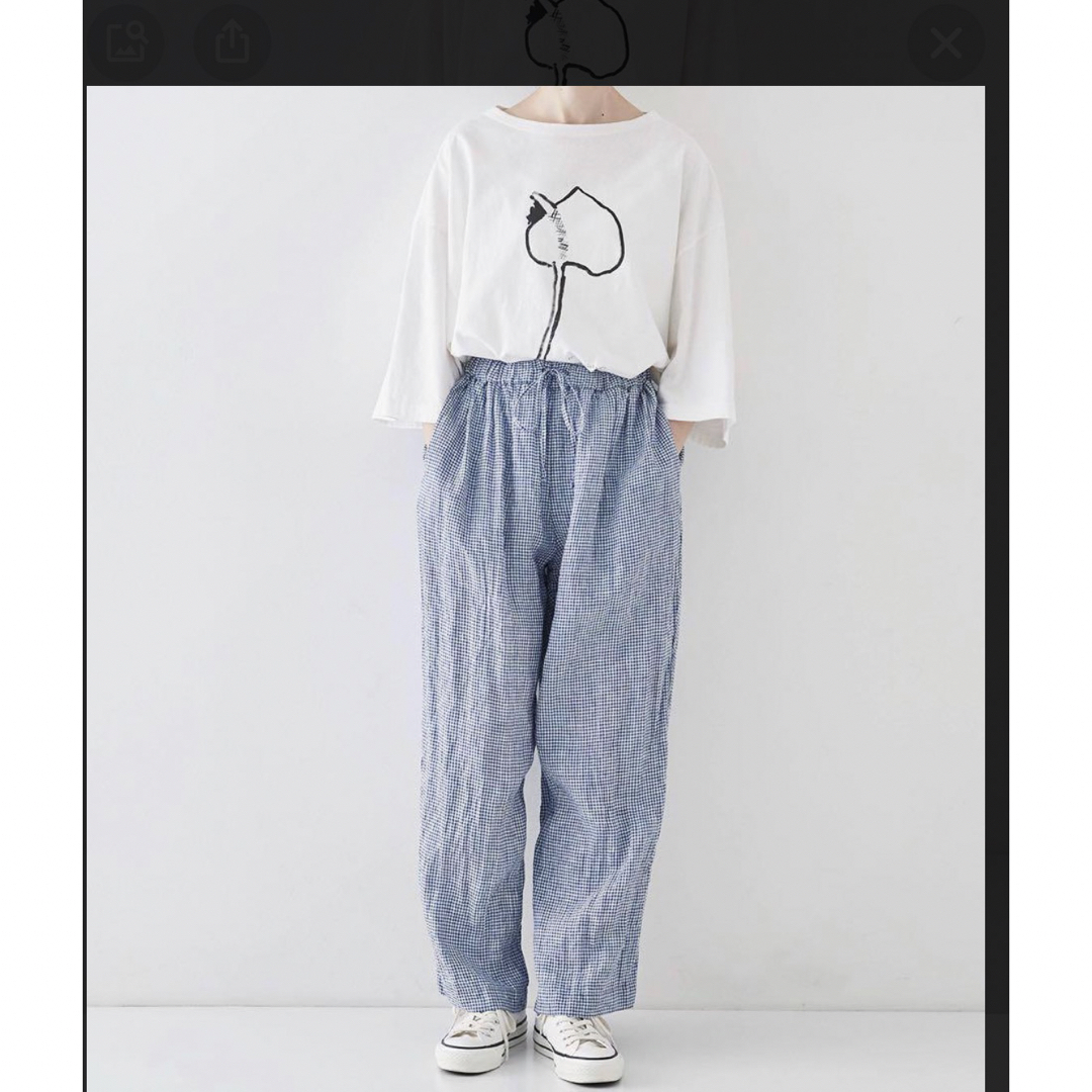nest Robe フレンチリネンギンガム イージーパンツ