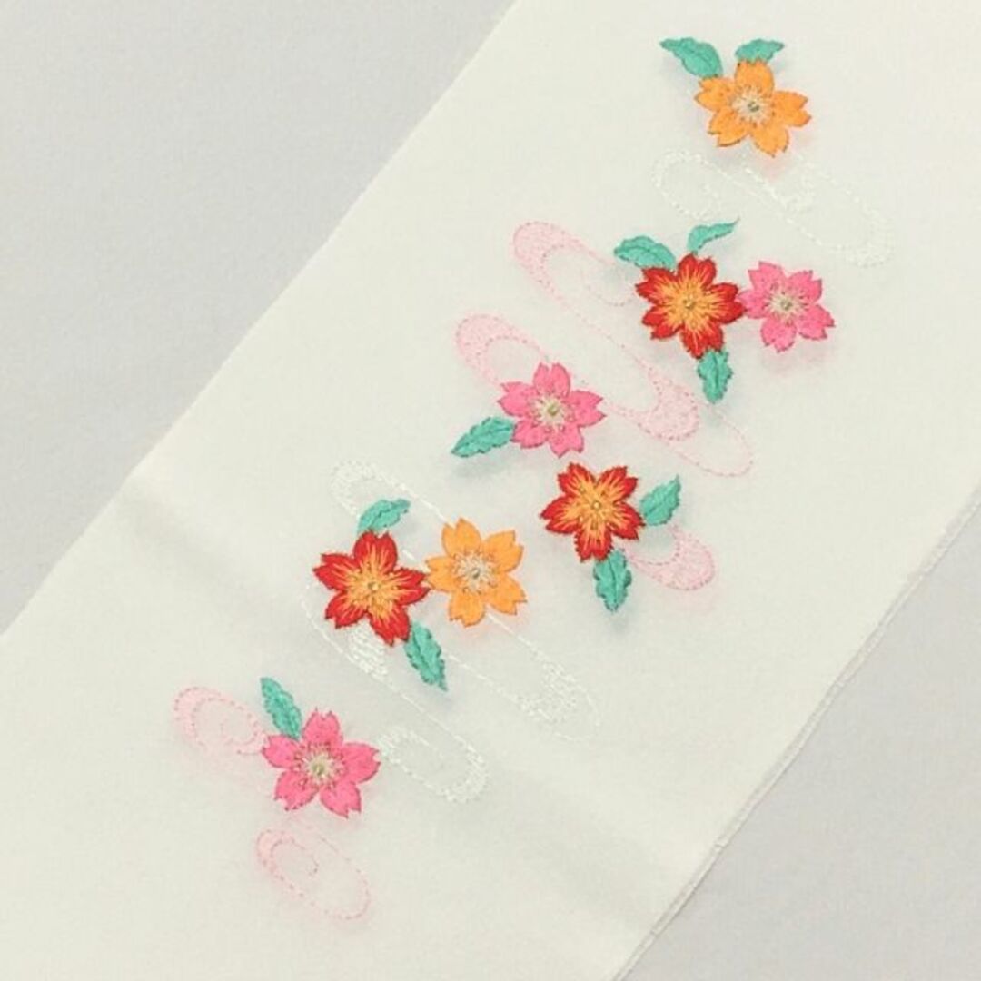 半衿 半襟 刺繍 和装 小物 長襦袢 白 ホワイト 桜 女性 1092 - 水着