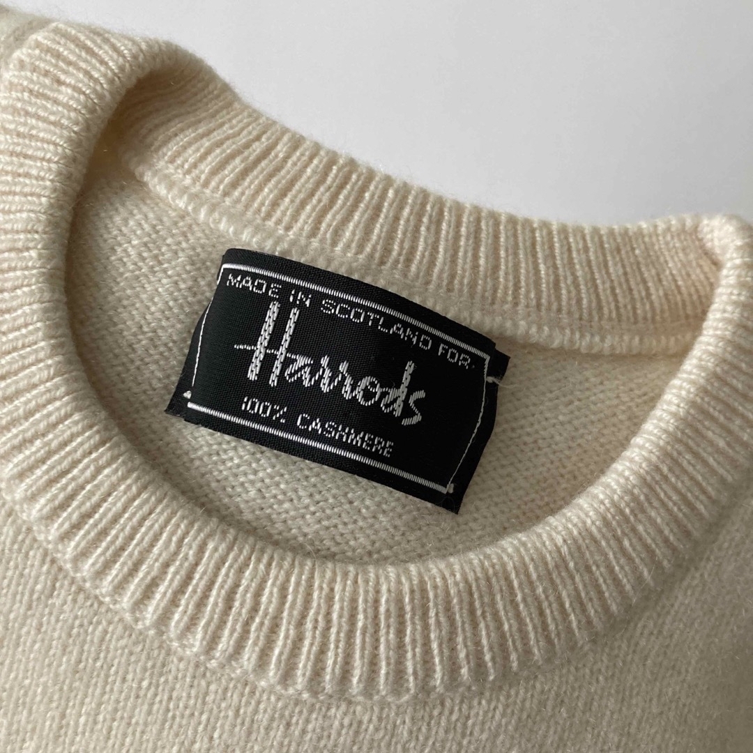 Harrods - 〜90s ハロッズ スコットランド製 カシミア クルーネック