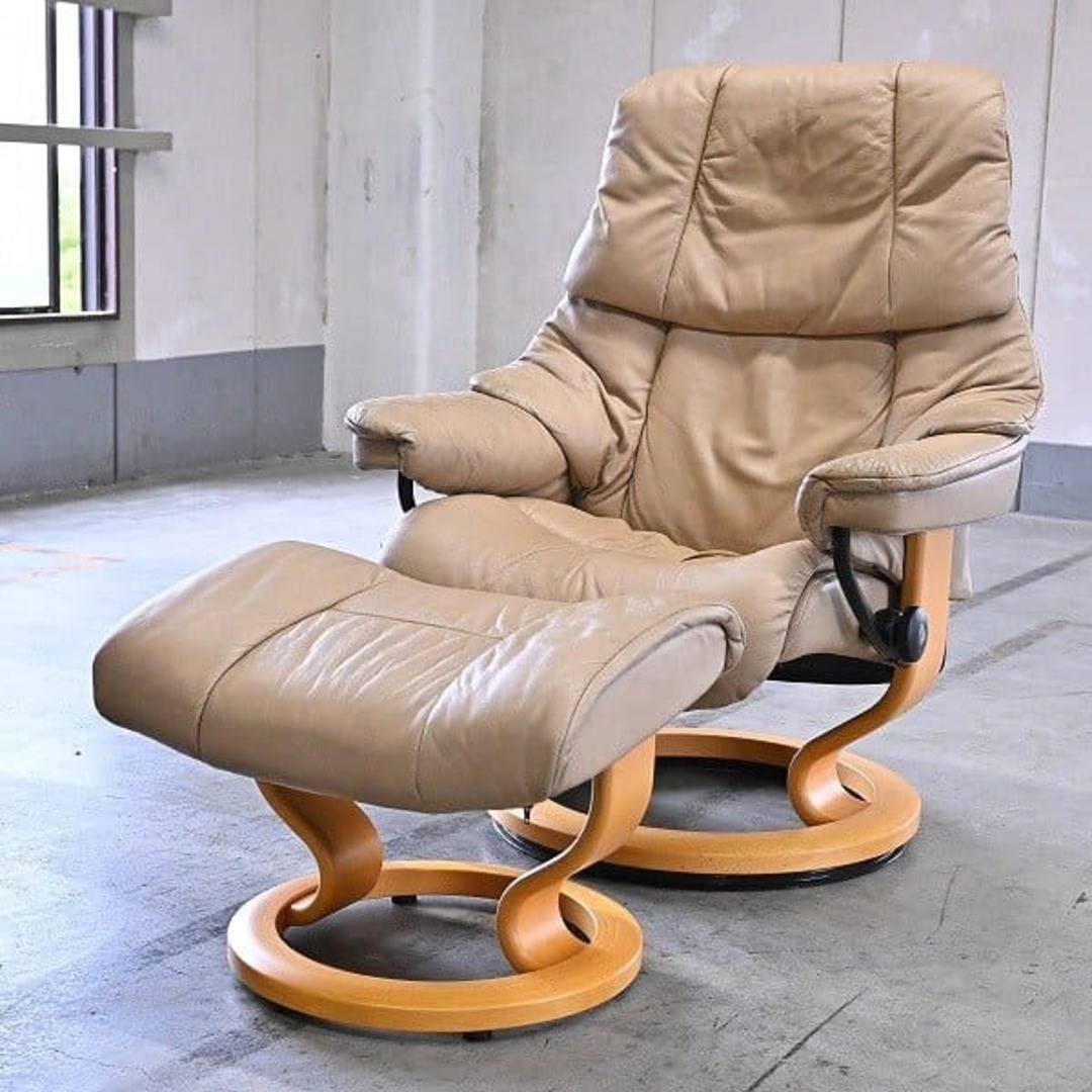 EKORNES 35万「タンパ」ストレスレスチェア オットマンセット 本革 パーソナル リクライニング 1人掛けソファ  エコーネス【中古家具/中古インテリア/USED家具ユーズド家具/リサイクル】 | フリマアプリ ラクマ