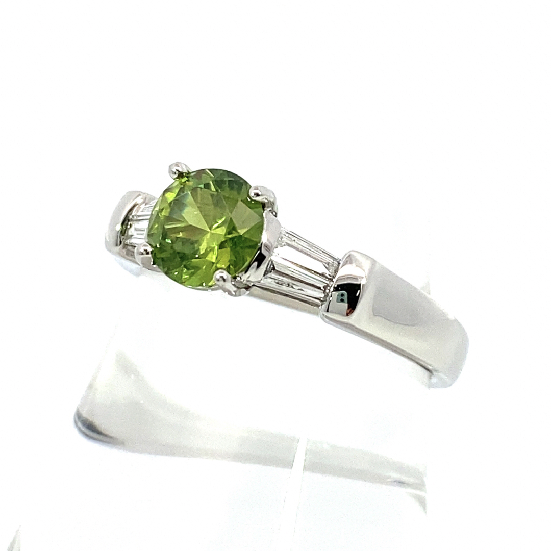 【JH5014】Pt900 天然デマントイドガーネット ダイヤモンド リング レディースのアクセサリー(リング(指輪))の商品写真