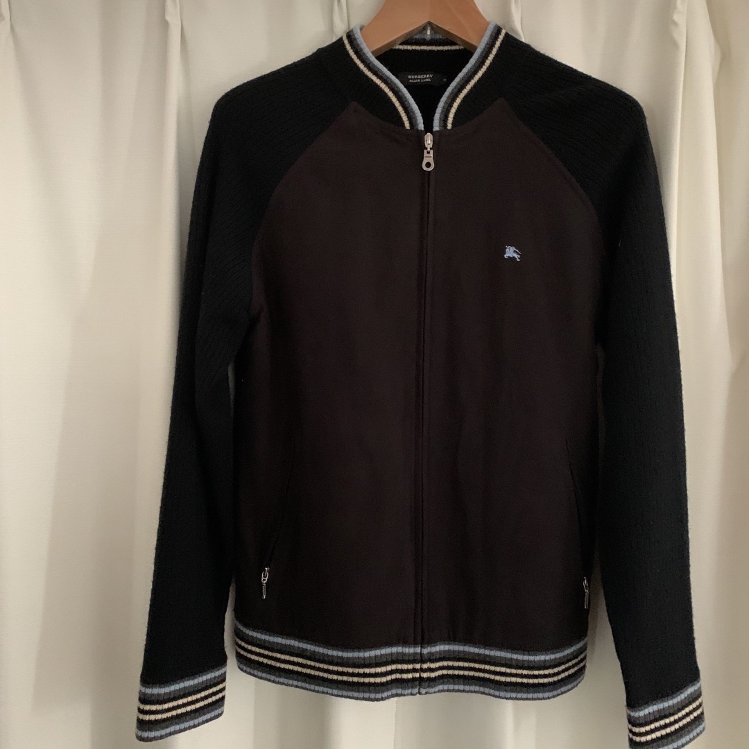 BURBERRY BLACK LABEL ニット ジャケット 黒 ブルゾン L-