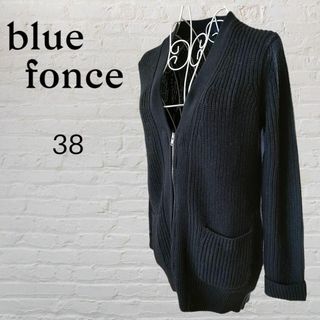 ロートレアモン(LAUTREAMONT)のblue fonce　ブルーフォンセ　ニット　ジップアップ　カーディガン　38(ニット/セーター)