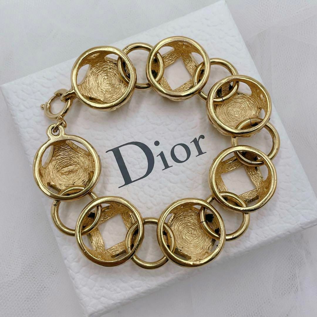 ✨希少✨ Dior サークル ラインストーン ブレスレット ゴールド 刻印