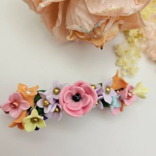 ～ちびっこバレッタシリーズ～　お花畑バレッタ♪(ヘアアクセサリー)