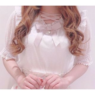 LIZLISA☆フェアリーグランジ☆重ね着風オフホワイトトップス☆姫系