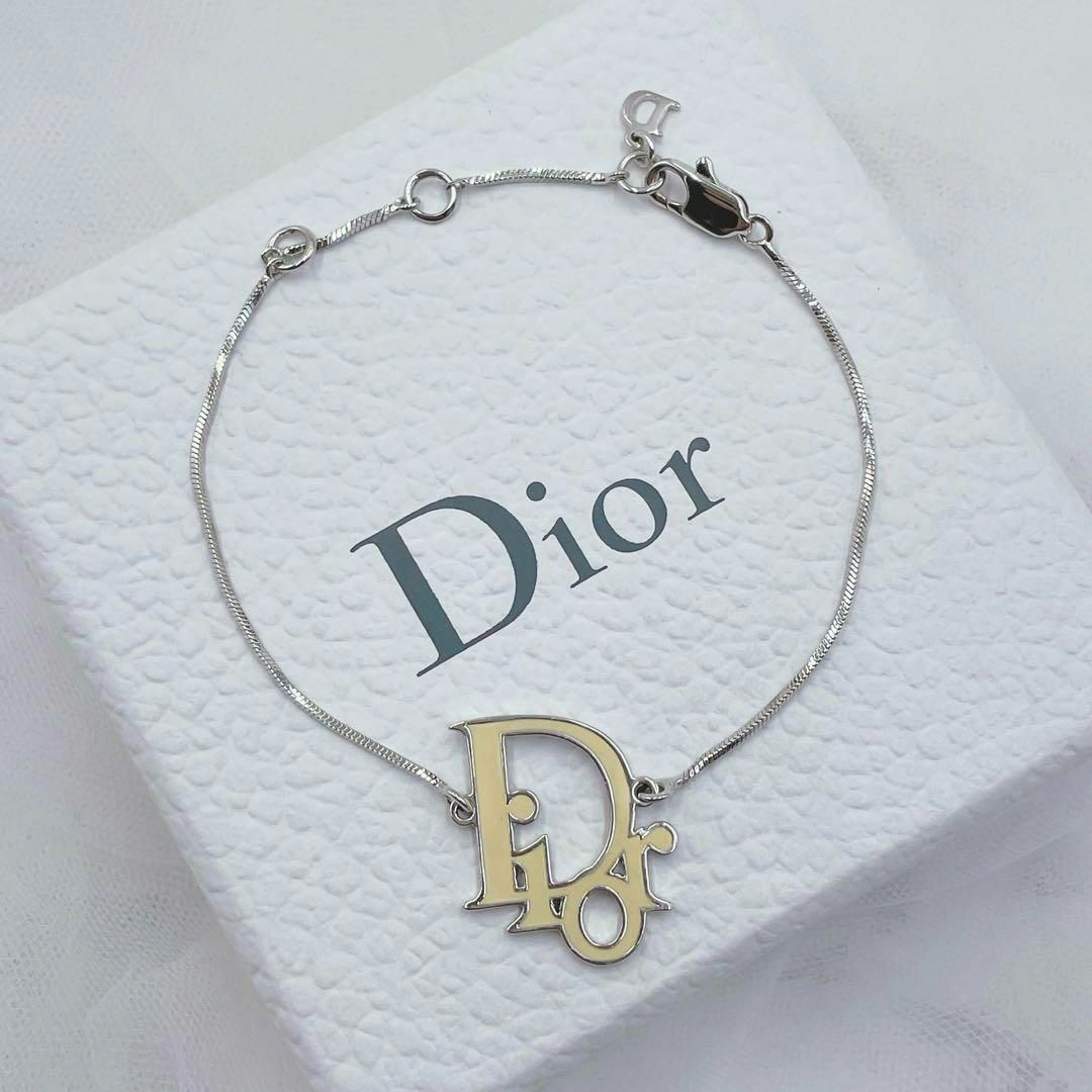 ✨極美品✨ Christian Dior ロゴ ブレスレット シルバー ペイント