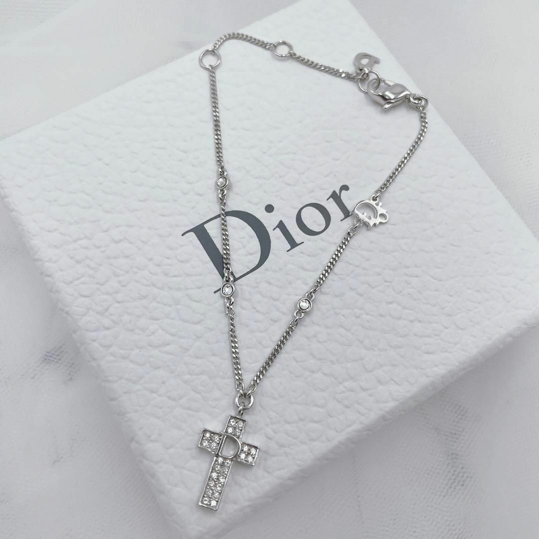 Dior ブレスレット　クロス　十字架　ロゴ　ラインストーン