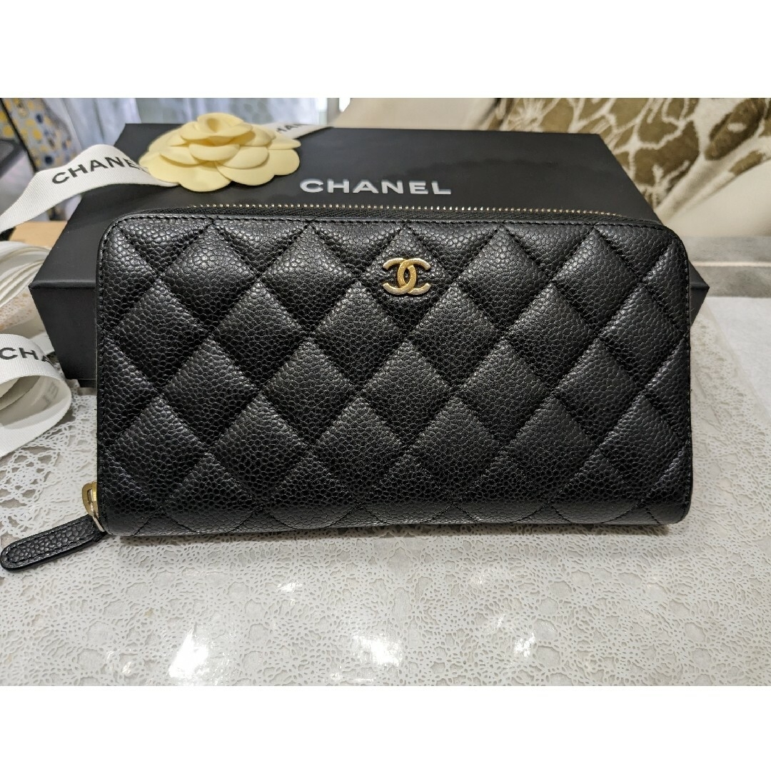 CHANEL - CHANEL キャビアスキンマトラッセ 長財布 美品の通販 by 高