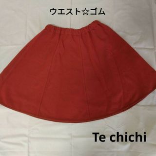 テチチ(Techichi)のテチチ　Techichi　Te　chichi　　スカート　赤　えんじ　レッド(ひざ丈スカート)