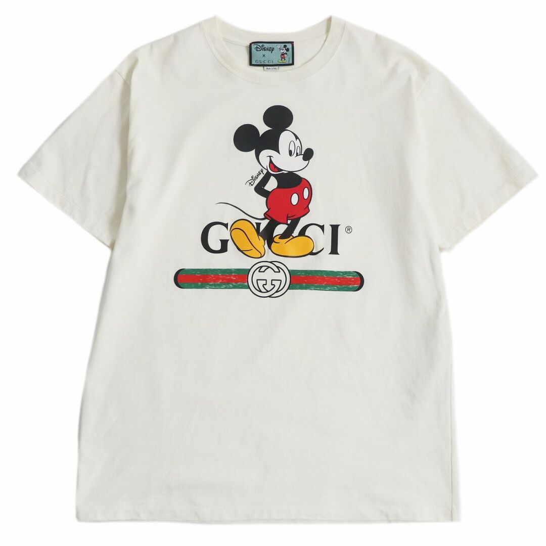 極美品□GUCCI×ディズニー 565806 ミッキーマウス ヴィンテージロゴ コットン100％ 半袖Tシャツ/カットソー アイボリー S 伊製  正規品 | フリマアプリ ラクマ