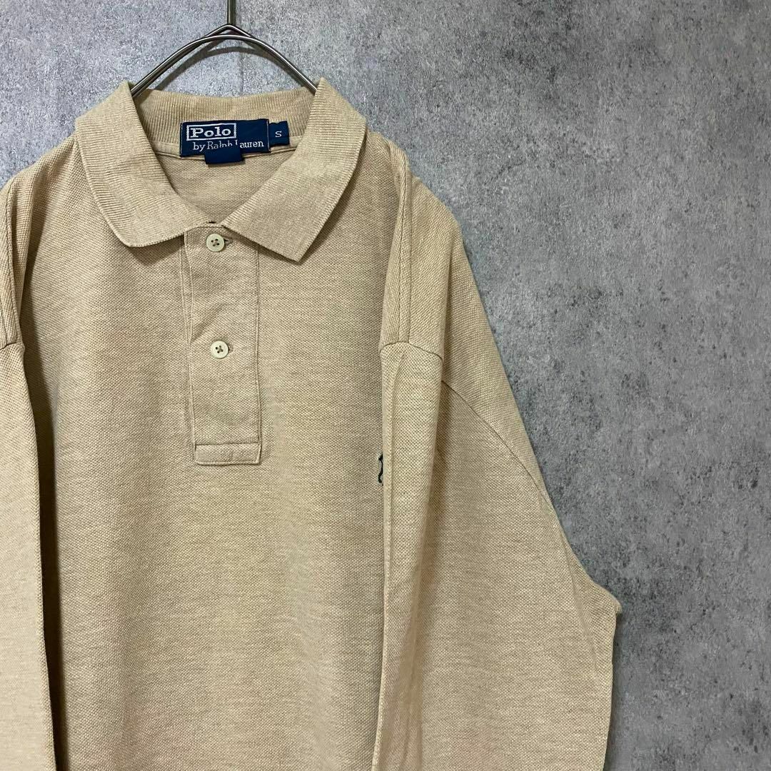 POLO RALPH LAUREN - 90s ラルフローレン 長袖 ポロシャツ 綿 ベージュ