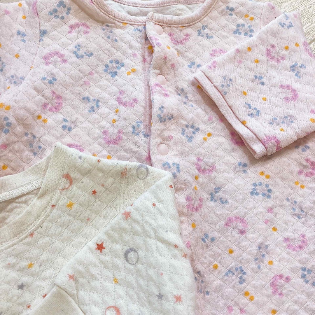 UNIQLO(ユニクロ)のUNIQLO キルトカバーオール 2枚セット キッズ/ベビー/マタニティのベビー服(~85cm)(カバーオール)の商品写真