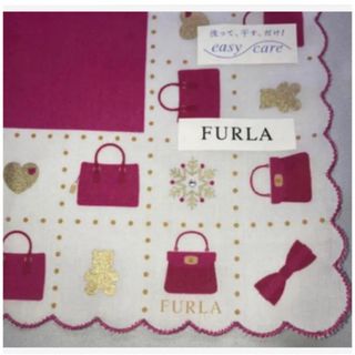 フルラ(Furla)の★FURLA★フルラ スカラップ ハンカチ ピンク リボン ハート キラキラ 付(ハンカチ)