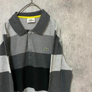 ラコステ(LACOSTE)の00s ラコステ　長袖　ポロシャツ　ボーダー　メンズ4 ワンポイント　古着(ポロシャツ)