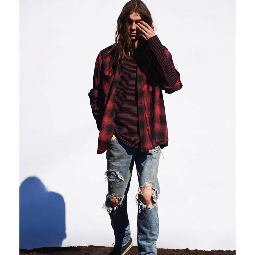 CDL×MINEDENIM Rayon Ombre Check Loose