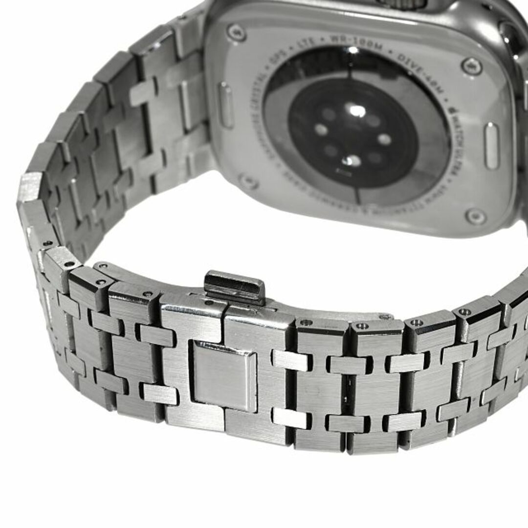 Apple Watch(アップルウォッチ)のアップルウォッチ シリーズ7/8/9 45mm ステンレス バンド Stainless Steel 高級ベルト シルバー メンズの時計(金属ベルト)の商品写真