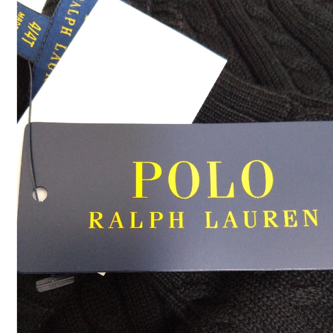 POLO RALPH LAUREN(ポロラルフローレン)の新品 ラルフローレン カーディガン 4T ブラック キッズ/ベビー/マタニティのキッズ服女の子用(90cm~)(カーディガン)の商品写真