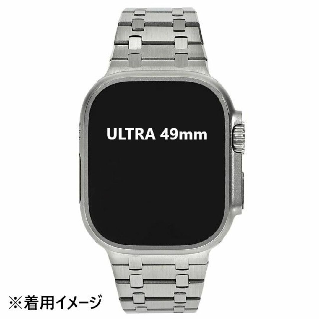 49mmシルバーホワイト ラバー apple watch ultra ステンレス