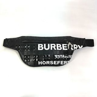 バーバリー(BURBERRY)のバーバリー BURBERRY BRUMMELL ホースフェリー HOSEFEY 8028160 ロゴ ウエストバッグ クロス ボディバッグ ブラック 美品(ボディーバッグ)