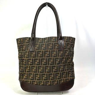 フェンディ(FENDI)のフェンディ FENDI ズッカ 16328 ヴィンテージ ショルダーバッグ 肩掛け トートバッグ キャンバス/レザー ブラウン(トートバッグ)