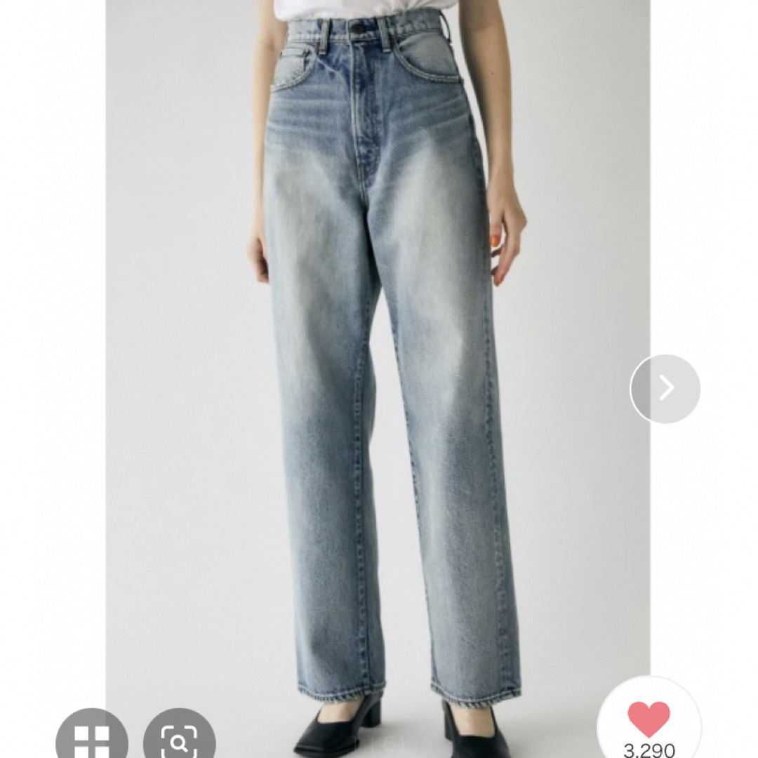 moussy(マウジー)のHW DAMAGE LOOSE STRAIGHT レディースのパンツ(デニム/ジーンズ)の商品写真