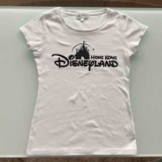 ディズニー(Disney)の香港ディズニーランド購入　ビーズ　ロゴ　Tシャツ　ホワイト　Hong Kong(Tシャツ(半袖/袖なし))