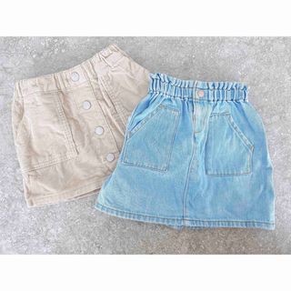 ザラキッズ(ZARA KIDS)のZARA デニムスカート 西松屋 コーデュロイスカート 80cm 2点セット(スカート)