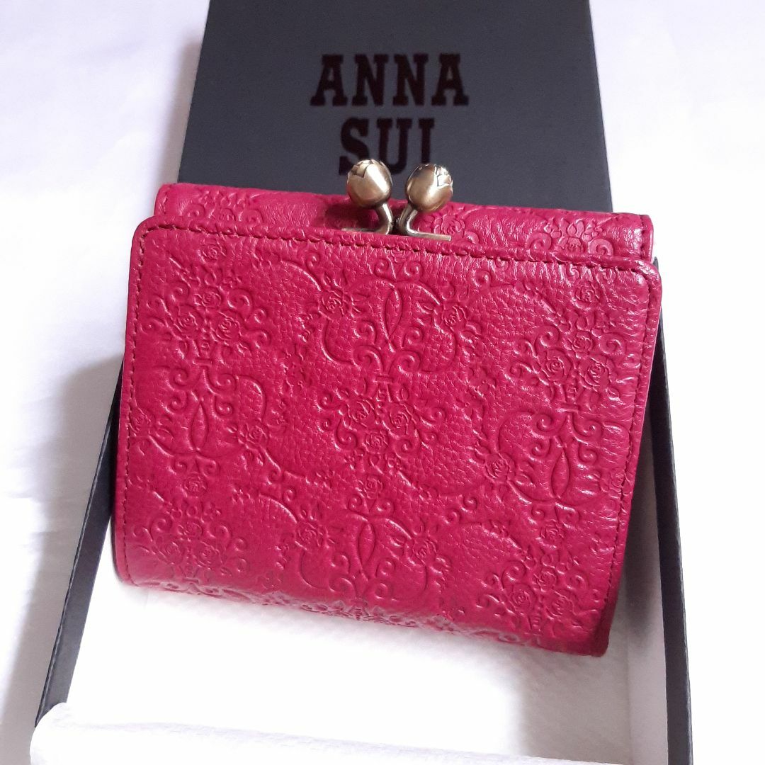 マゼンタ アナスイ ANNA SUI がま口 折り財布 ヴィンテージローズ 新品ファッション小物